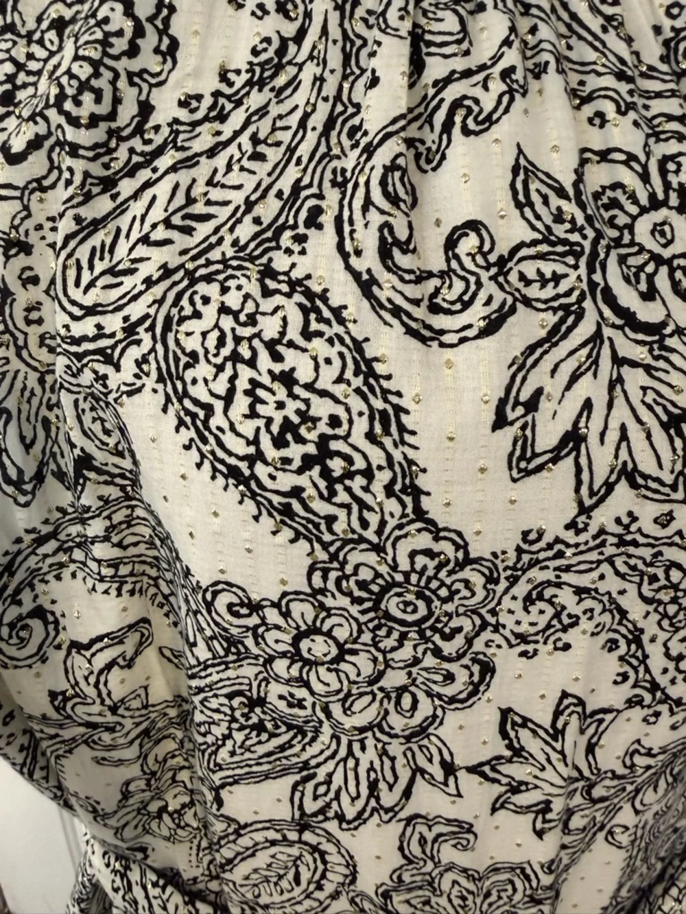 Talbots Black and White Paisley-Print Sleeveless Midi Dress - Picture 7 of 7